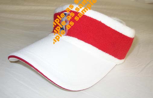 Red Band White Visor Cap for Sports