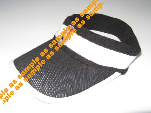 White Band Black Visor Cap for Sports