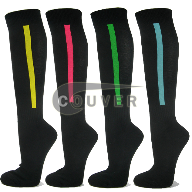 Black socks with Vertical Stripe
