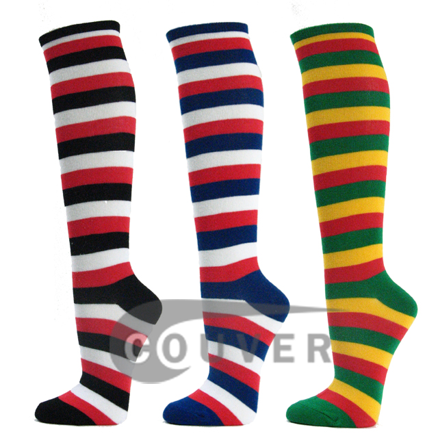 Couver 3Color Striped Knee Socks