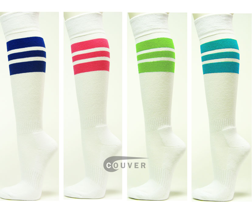 white knee high baseball socks