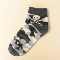 Halloween Mens Sock Skull and Crossbones Blue [1pair]