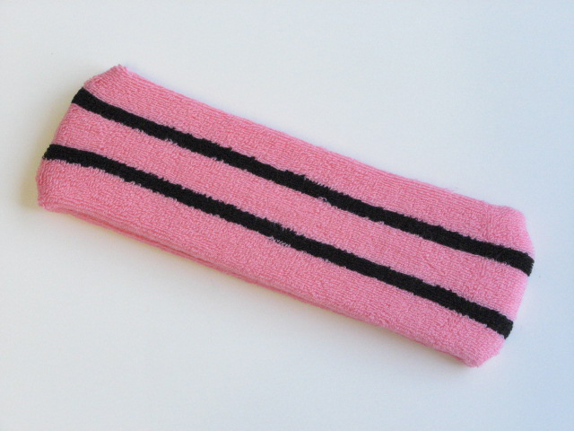 Basketball Sweat Headband Pro Black Stripe in Pink [1piece]