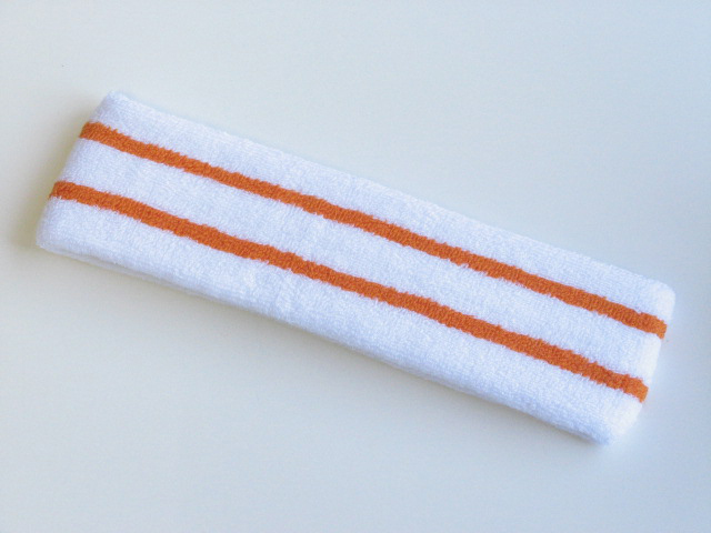 Orange with White stripe Large Basketball Head Sweatband