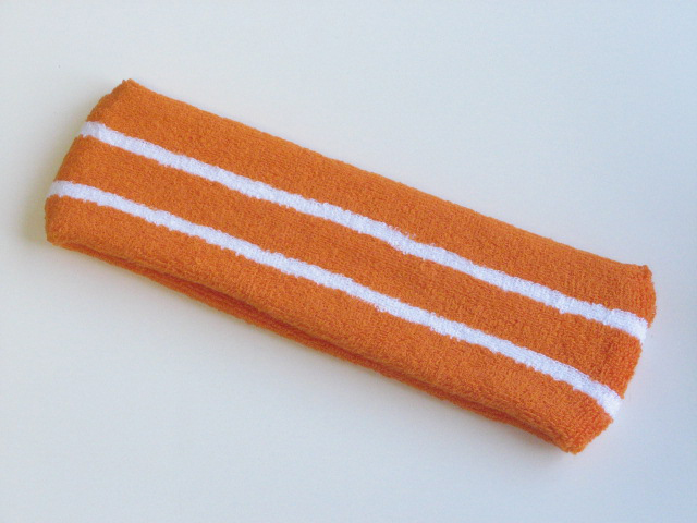 Orange with White stripe Large Basketball Head Sweatband