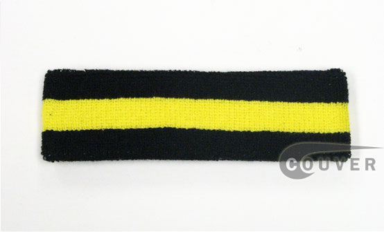 Black Bright Yellow Black Striped Head Sweatbands