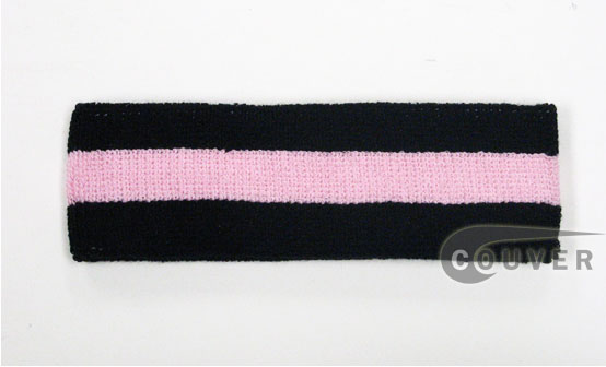 Black Light Pink Black Striped Head Sweatbands