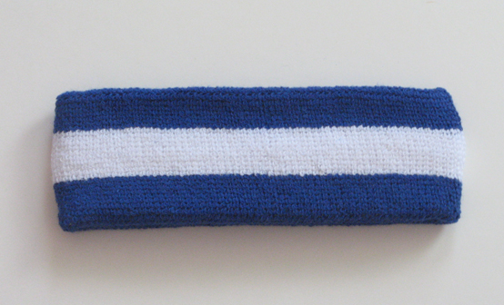 Blue white blue wholesale headband sweat 2color stripe