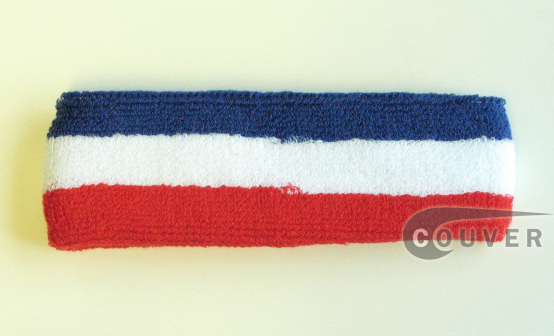 Blue White Red COUVER Striped Head Sweatband Wholesale 12PCs