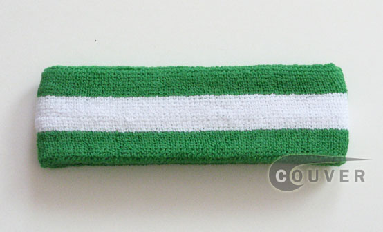 Bright green white bright-green wholesale headband 2color stripe