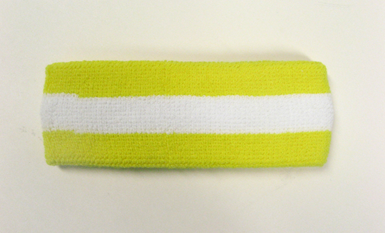 Bright yellow white bright yellow headband sweat 2color striped