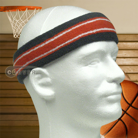 Basketball Headband Pro Multicolor Dark Gray Orange White 3PCS