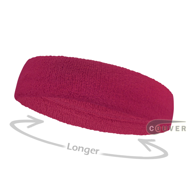 Hot pink long terry headbands for sports [3pieces]