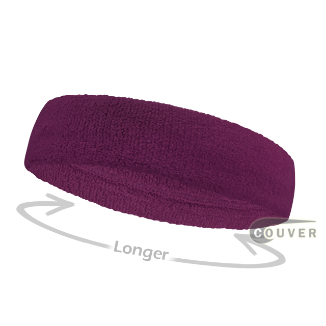 Purple long terry headbands for sports [3pieces]
