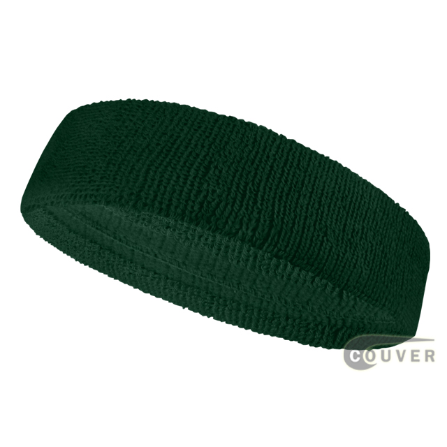 Dark Green Head Sweatbands (Sweat Headbands) Wholesale 12PIECES
