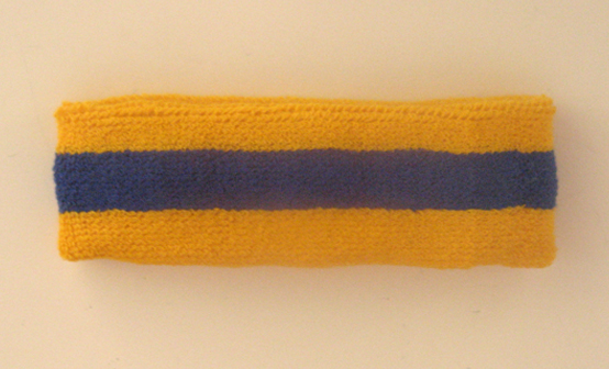 Golden-yellow blue golden yellow striped headbands wholesale