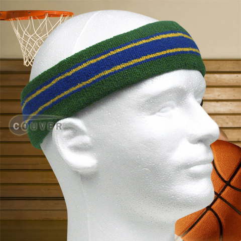 Basketball Head Band Pro Multi-Color Green Blue Yellow 3pieces