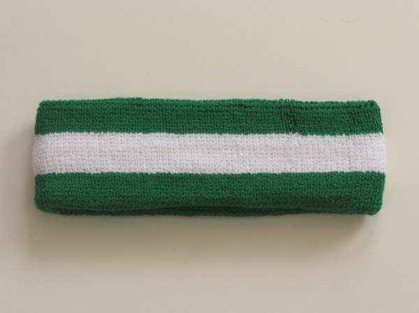 Green white green wholesale headband sweat 2color stripe