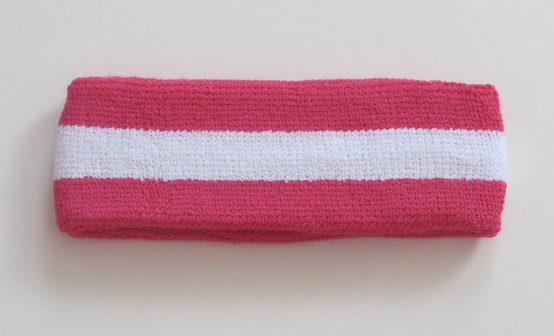 Hot pink white hotpink wholesale headband sweat 2color stripe