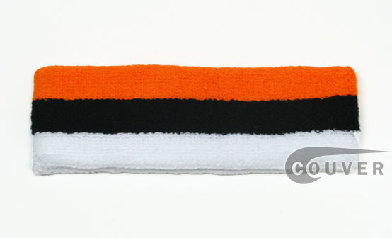 Orange black white 3color striped sweat headbands wholesale