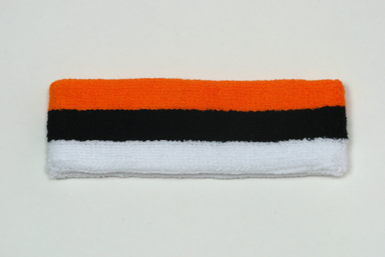 Orange black white 3color striped sweat headbands wholesale