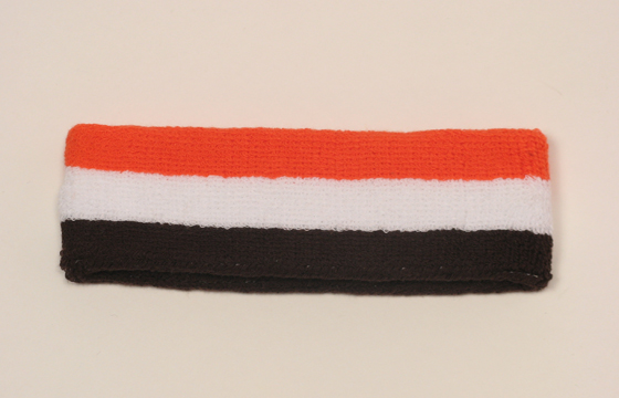 Orange white brown 3color striped sweat headbands wholesale