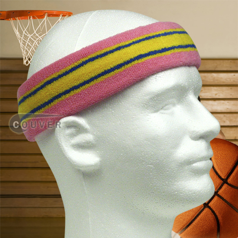 Basketball Head Band Pro Multiple Color Pink Yellow Blue 3pieces