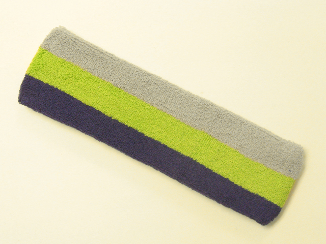 Dark purple lime green gray silver basketball headband pro