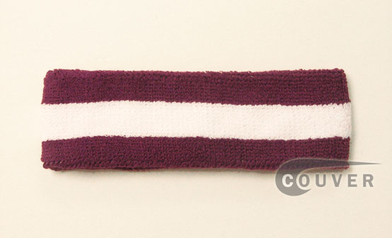 Wholesale purple white 2color sports sweat headbands terry cloth