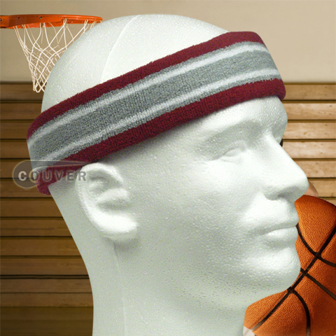 Thick Basketball Headband Pro Multi-Color Red Light Grey 3pieces