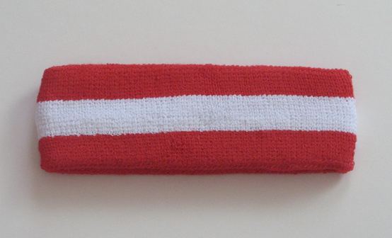 Red white red wholesale headband sweat 2color stripe
