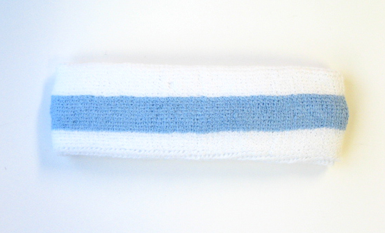 Sky blue stripe sports tennis head bands wholesale [12 pieces]