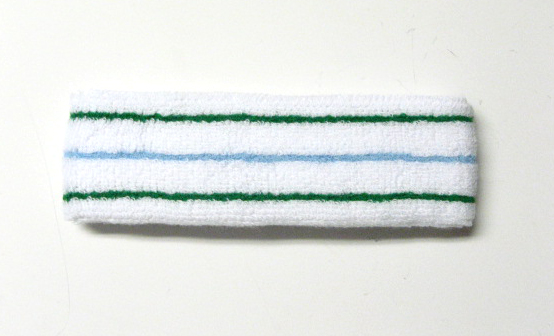 Tennis Sweat Headband Green Light Blue Green Lines 12pieces