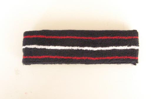 3 line Navy Tennis Sweatbands for Head Red White Red [12pieces]