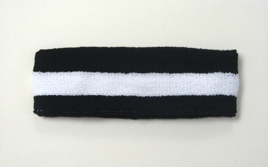 Wholesale black white 2color sports sweat headbands terry cloth
