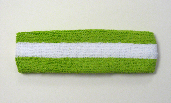 Wholesale lime green white 2color sports sweat headbands terry c