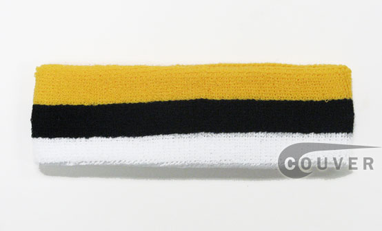 Yellow Black White Striped Head Sweatband Wholesale
