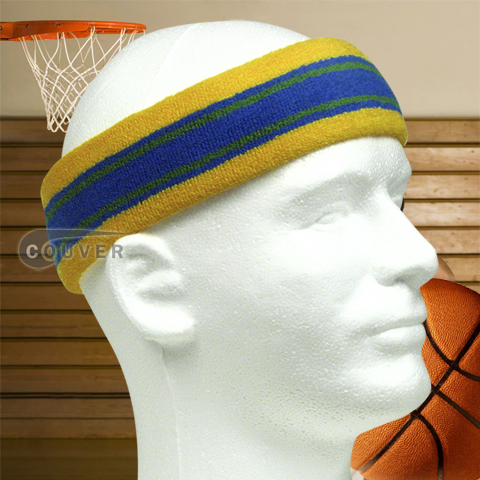 Basketball Head Band Pro Multi-color Yellow Blue Green [3pieces]