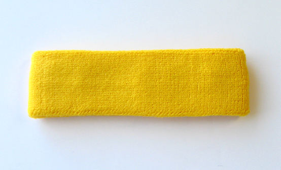 Yellow Sports Headbands Terry Plain Style Wholesale [12pieces]