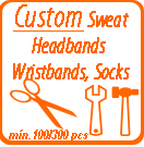 Custom sweat headbands, customize sweat wristbands, and customized sports socks