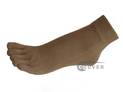 Taupe 5finger Toed Ankle Toe Socks from COUVER Wholesale, 6PRs