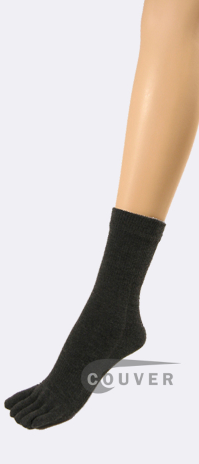 Charcoal Gray/Dark Grey Couver Toe Socks Quarter Wholesale, 6PRS