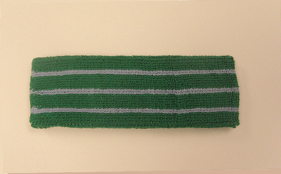 Green with steel blue lines tennis style headbands wholesale