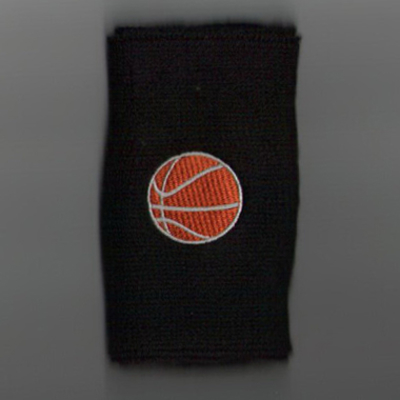 Custom basketball black wristband men's size sample