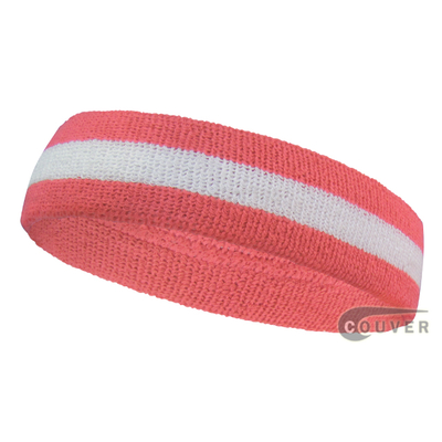 Pink White 2color sports sweat headbands terry cloth, 12 Pieces