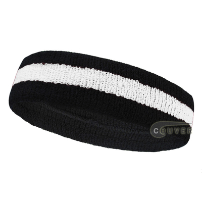 Black White Black 2color sports sweat Athletic Headbands, 12 Pieces