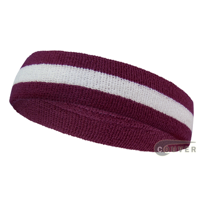 Purple White 2color sports sweat headbands terry cloth, 12 Pieces