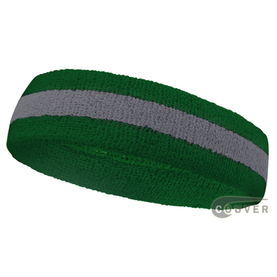 Steel-blue green 2color sports sweat Terry Cloth Headbands, 12 Pieces