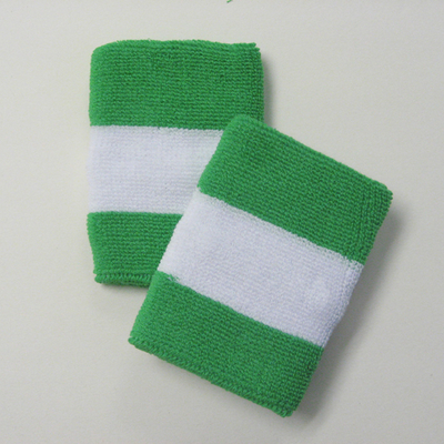 Bright green white brightgreen 2colored sports sweat wristbands
