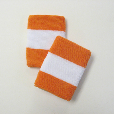 Light orange white lightorange 2colored sports sweat wristbands